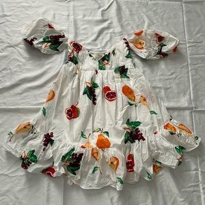 Urban Outfitters Babydoll Minidress with White Fruit Print, Size XS